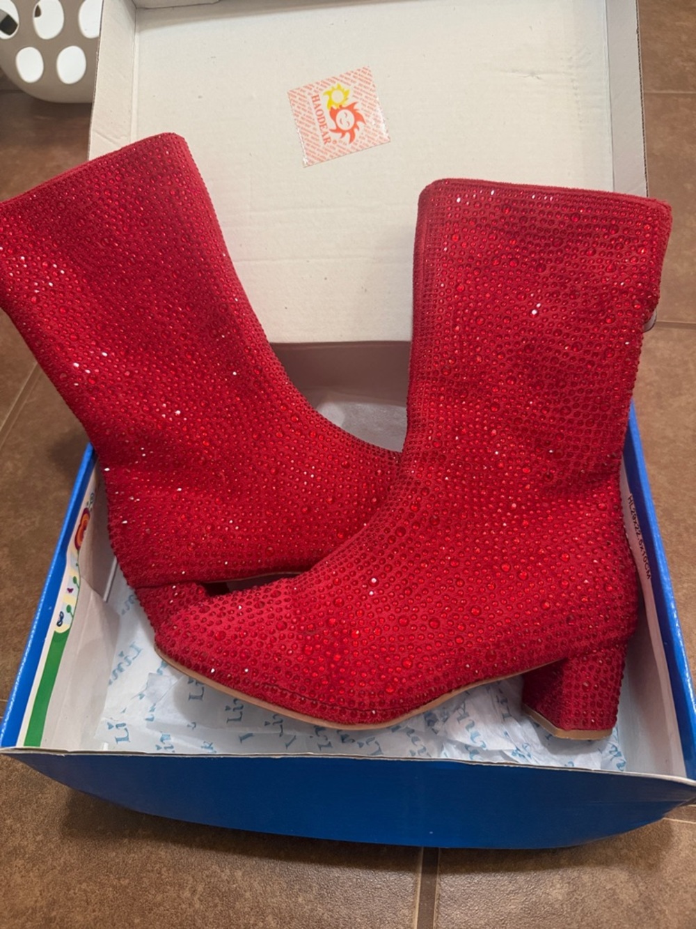 Link Red Sequin Kids Dress Boots